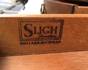 Sligh Leather Top Mahogany Kidney Shaped Desk