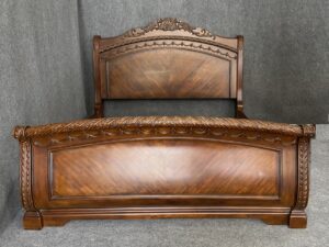 Carved King Size Sleigh Bed Frame