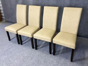 Set of 4 High Back Upholstered Dining Chairs