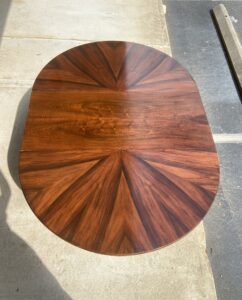 Italian-Made Round Mahogany Dining Table with Leaf