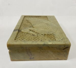 Pierced and Carved Stone Duck Trinket Box