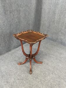 Carved Mahogany Galleried End Table