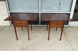 Pair of Solid Cherry Drop Leaf Tables