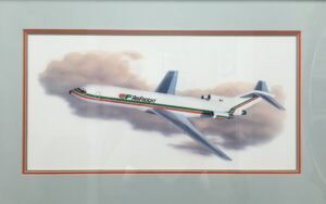 CF Airfreight Airplane Double Matted Giclee
