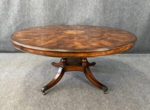 Gorgeous Inlaid and Book-Matched Round Dining Table