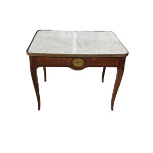 French Marble Top Mahogany Tea Table