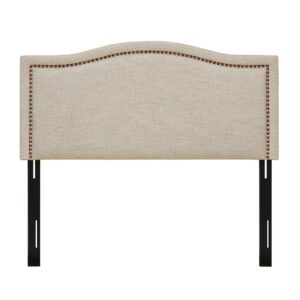 New King Size Upholstered Headboard with Bronzed Nail Head Trim