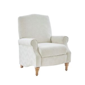 New Ivory Pushback Recliner with Turned Legs