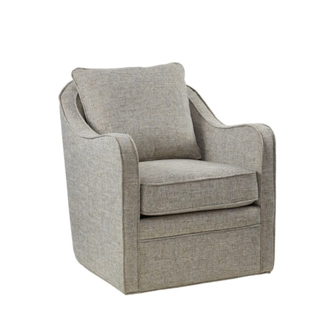 New Brianne Wide Seat Swivel Arm Chair in Grey Multi