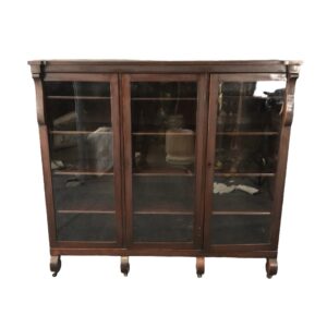 Empire Style Three Door Glass Front Bookcase