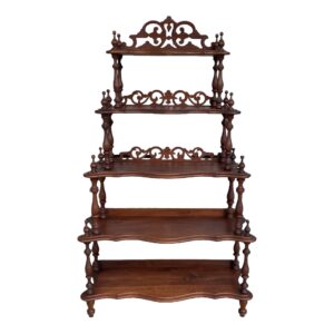 Antique Solid Mahogany 5 Shelf Étagère