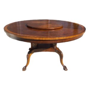 Ethan Allen Round Banded Dining Table