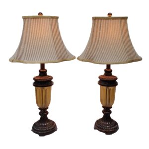 Pair of Ornate Metal Table Lamps