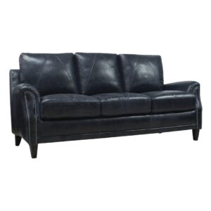 New Luke Home Blue Top Grain Italian Leather Anya Sofa