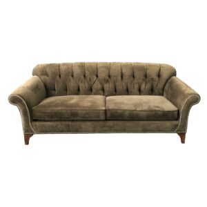 Arhaus Vanni Green Gray 7' Sofa with Nail Head Trim