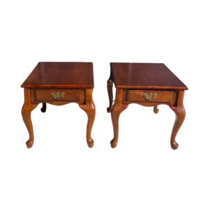 Pair of Solid Cherry One Drawer End Tables