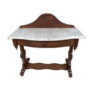 Solid Walnut Marble Top Foyer Table