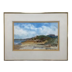 Watercolor of Coastline by Raleigh Artist Patricia Harrington (1924-2019)