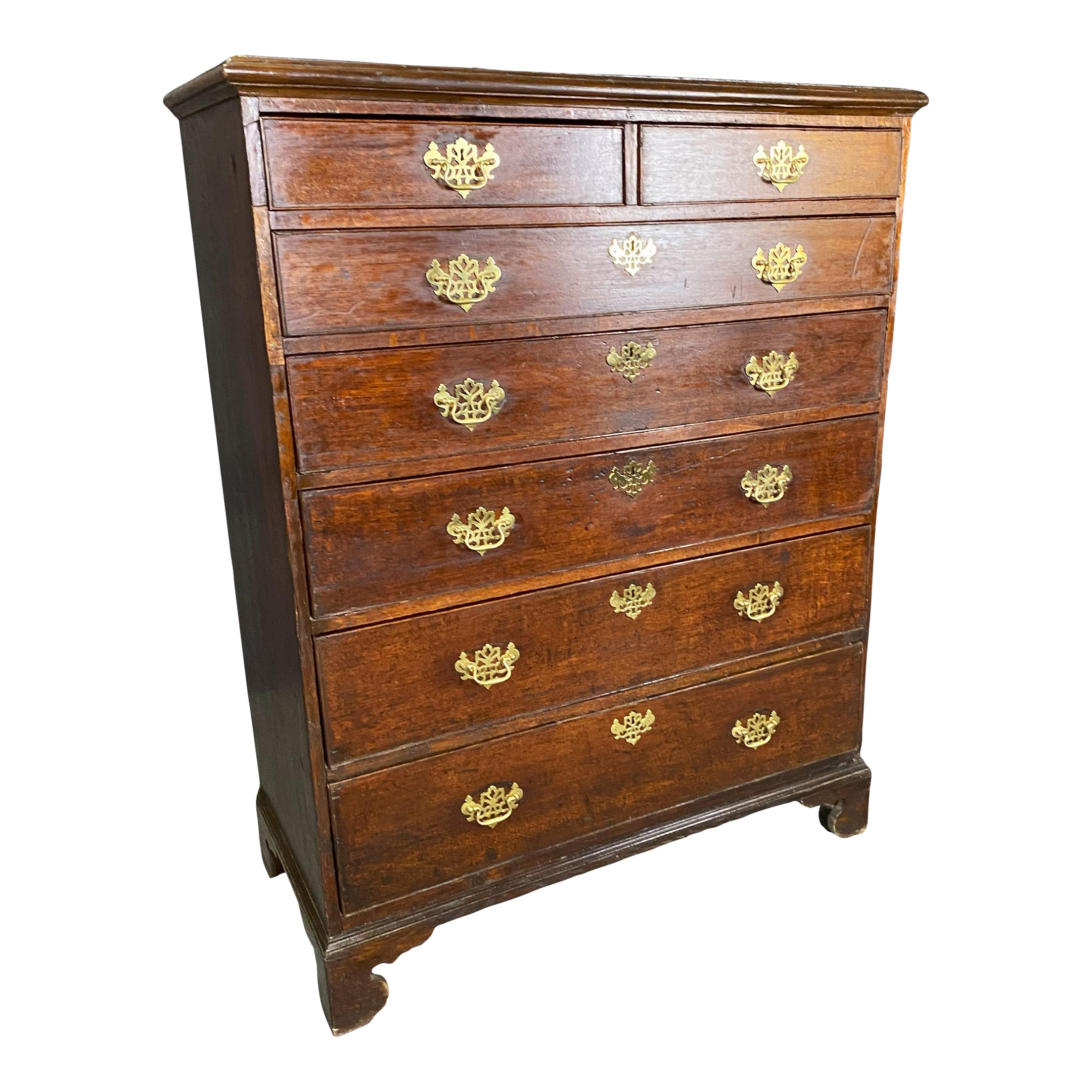 c1800 Solid Oak Chest of Drawers