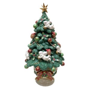 Fitz and Floyd Aegean Christmas Tree Centerpiece 19"