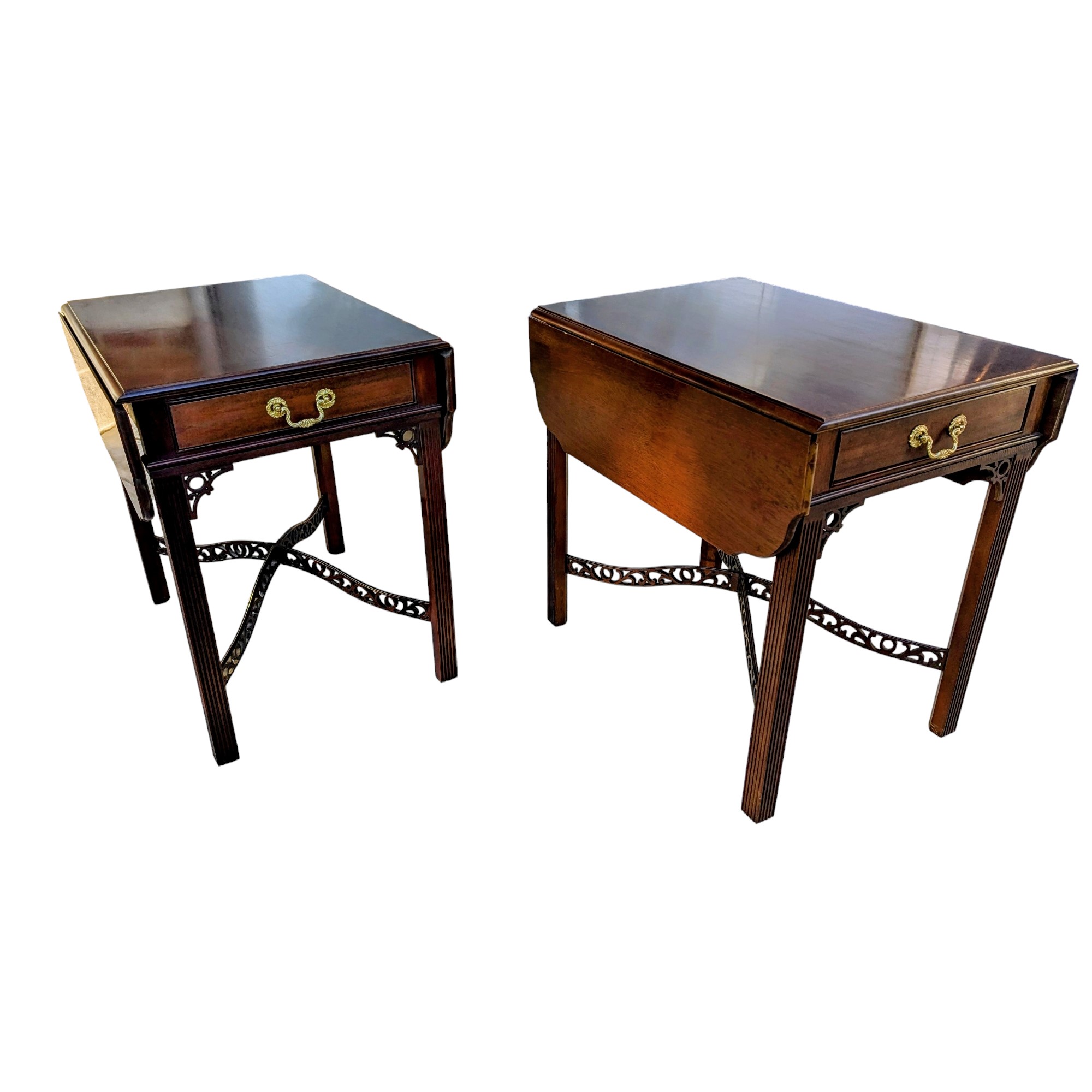 Councill Craftsmen Mahogany Dropleaf End Tables