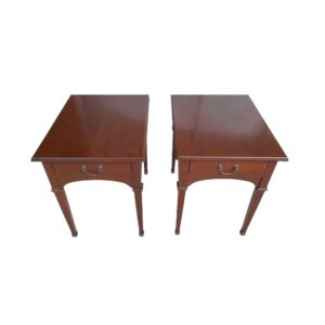 Pair of Harden Solid Cherry 1 Drawer Side Tables