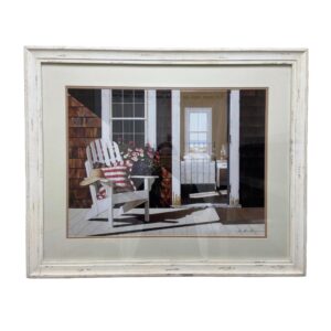 "Summer Cottage" Giclee in White-Washed Frame