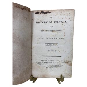 1805 The History of Virginia by John Burk