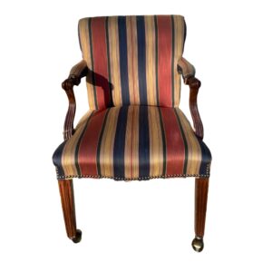 Chippendale Style Upholstered Office Chair with Nail Head Trim