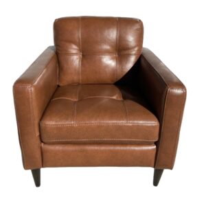 Mid-Century Modern Style Brown Leather Chair