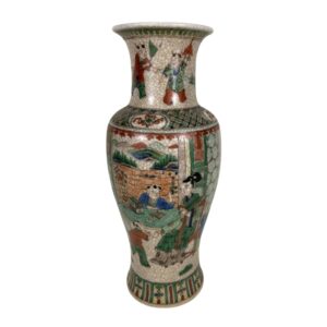 Asian Vase with Crackle Glaze Porcelain