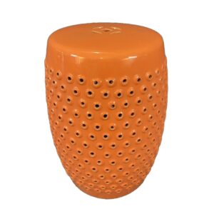 Orange Ceramic Garden Stool