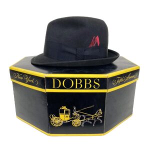 Vintage Knox, NY Black Derby/Bowler Hat with Dobbs Fifth Avenue Box