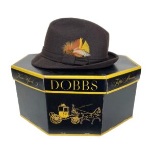 Vintage Country Gentleman Brown Derby/Bowler Hat with Dobbs Fifth Avenue Box