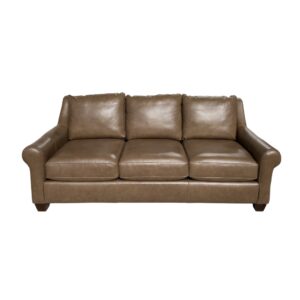 Bassett Ellery Leather Roll Arm Sofa