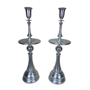 Pair of Restoration Hardware Silver Candlesticks