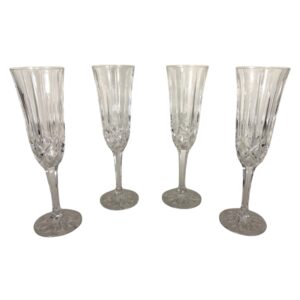 Set of 4 Noritake Rockford Fluted Champagne Glasses