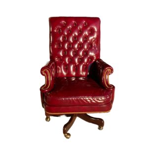 Hancock and Moore Tufted Red Leather Senator's Swivel Tilt Executive Desk Chair