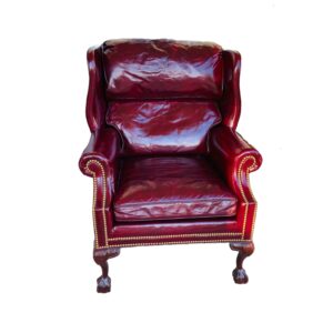 Hancock and Moore Leather Wingback Chair with Nail Head Trim No. 2826