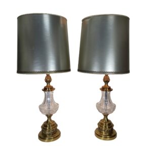 Pair of Stiffel Brass & Crystal Table Lamps