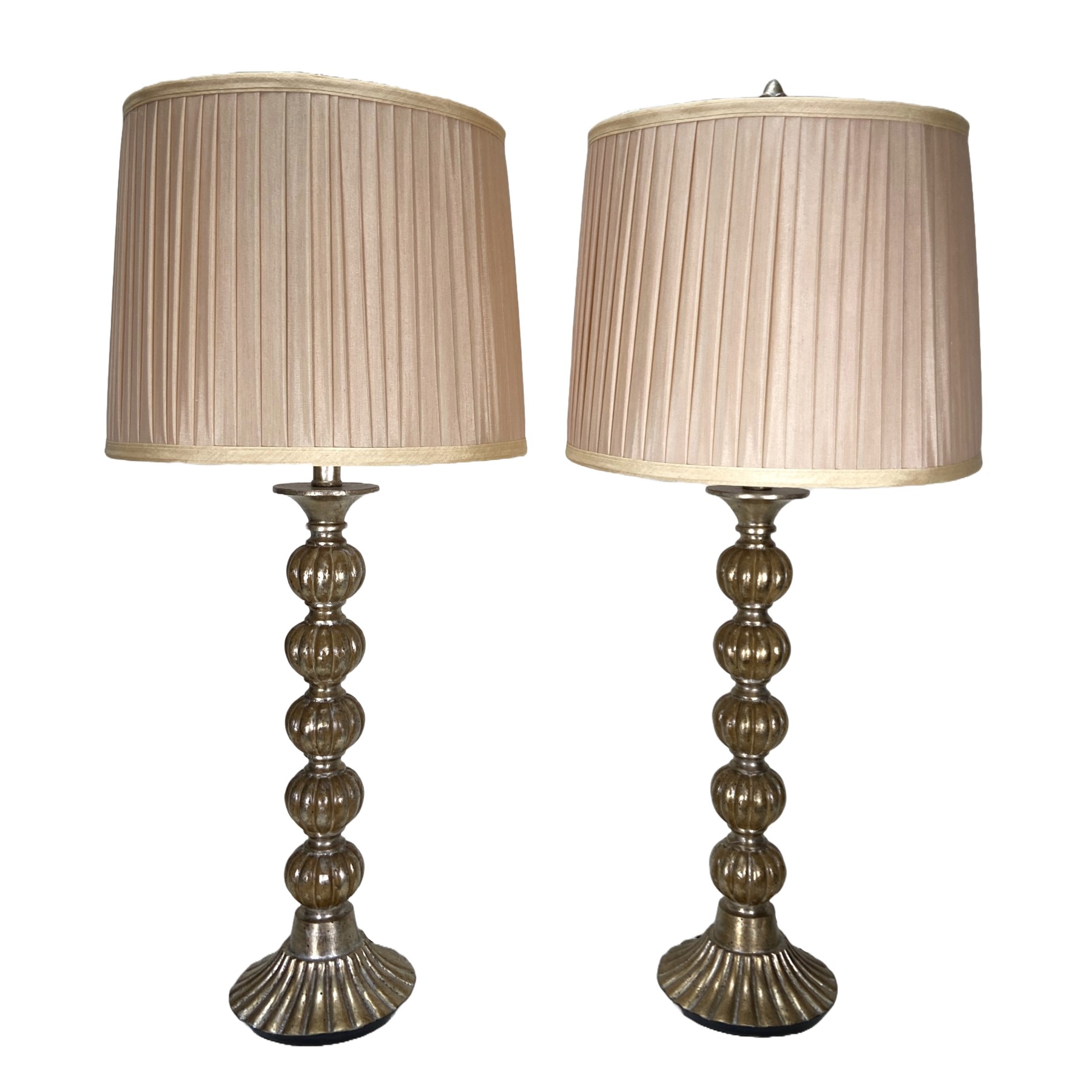 Pair of Gold Table Lamps & Shades