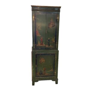 Antique Chinoiserie Decorated Petite Corner Cabinet