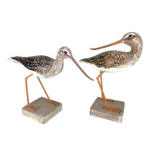 Pair of Greater Yellowlegs Wooden Figurines