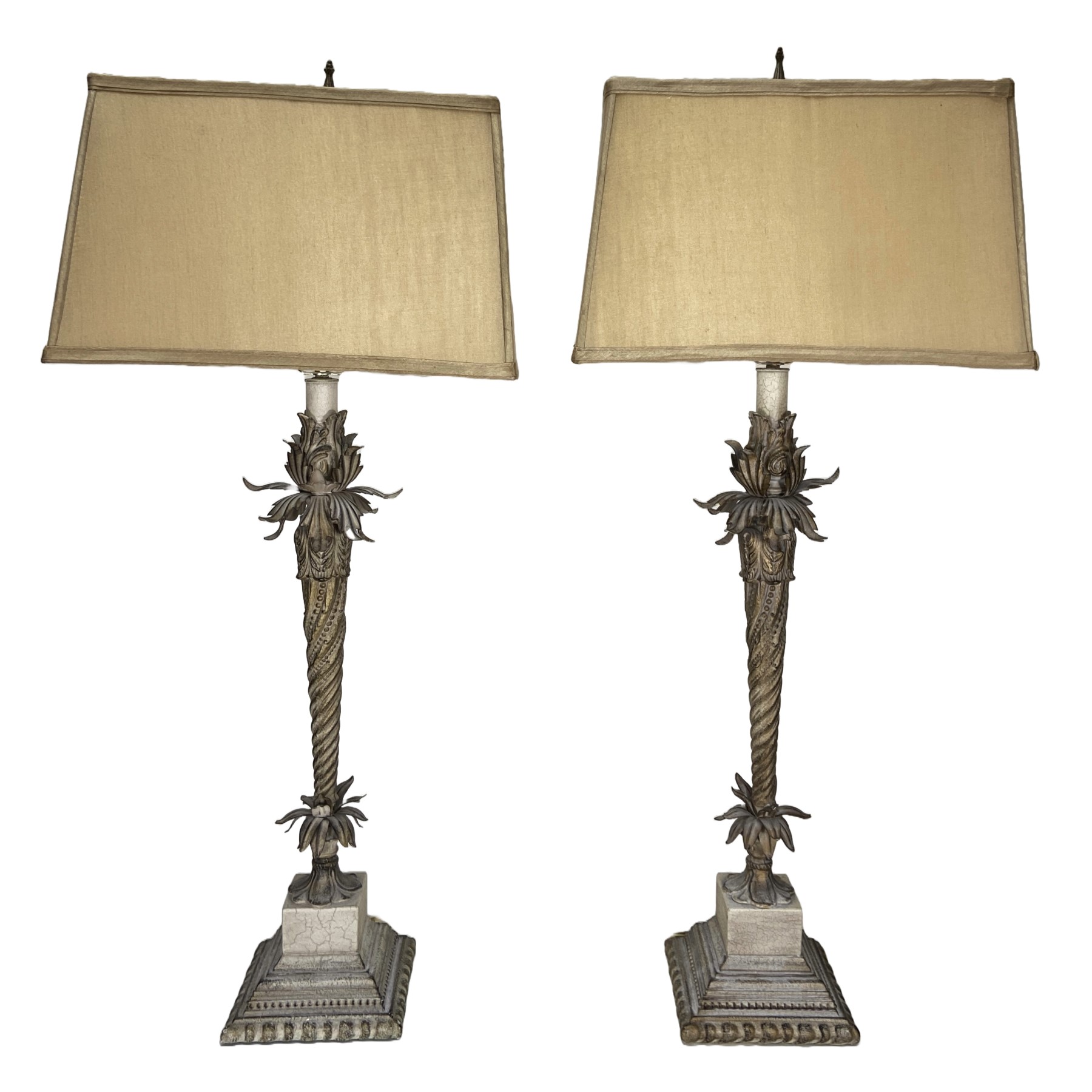 Pair of Heavy Decorative Lamps & Shades