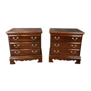 Pair of Cherry 3 Drawer Nightstands