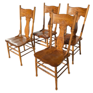 Set Of Four Oak Dining Chairs