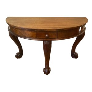 19th Century English Mahogany Demilune Table