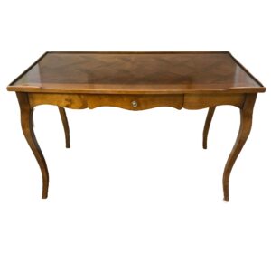 Banded Top Parquetry One Drawer Writing Desk/Table